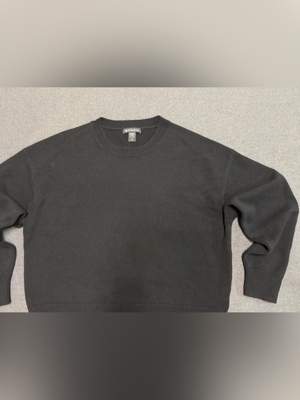 Athleta Alpine Crewneck Sweater Wool Cashmere Black Medium Classic Casual - Picture 2 of 9
